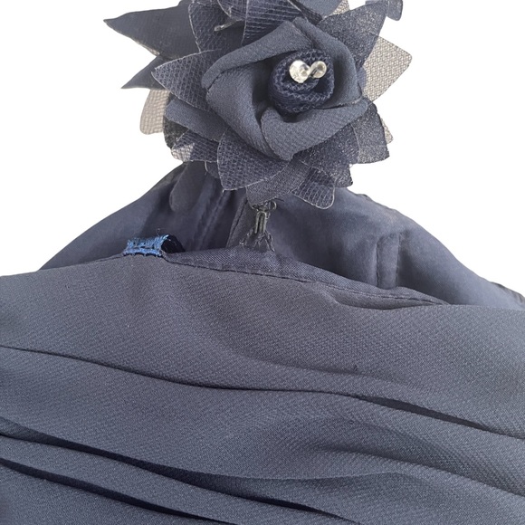 Mori Lee | Navy Blue Formal One Strap Dress Sz 13/14 - Picture 6 of 11